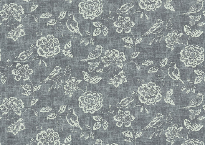 Bird Garden, Charcoal - Roman Blind - Image 6